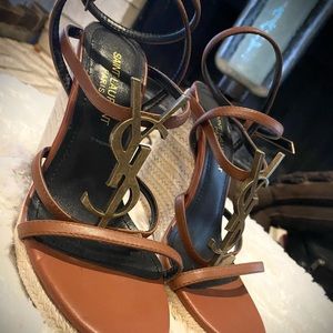 Authentic YSL Cassandre wedge espadrilles